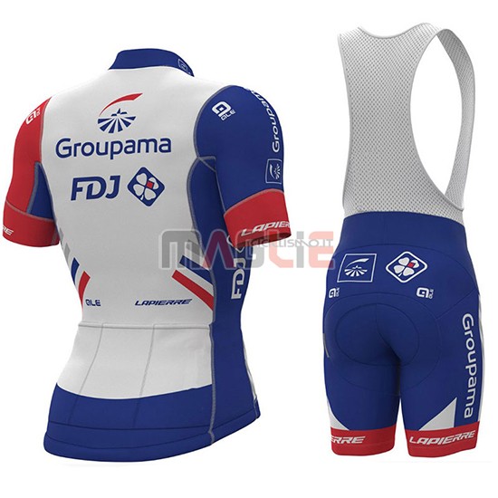 2018 Maglia Groupama FDJ PRS Manica Corta Bianco e Blu